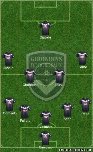 FC Girondins de Bordeaux 5-4-1 football formation