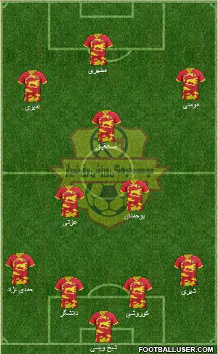 Bargh Shiraz football formation