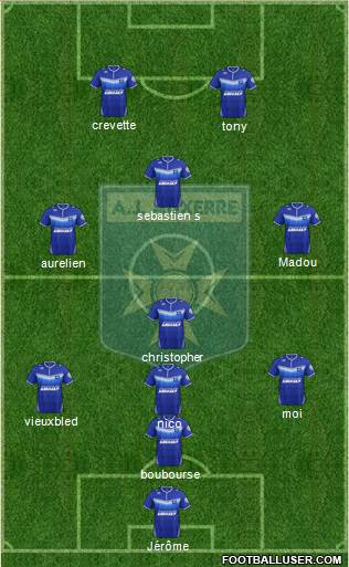 A.J. Auxerre 4-4-2 football formation