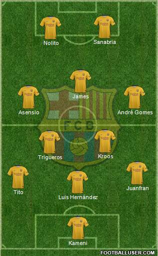 F.C. Barcelona 3-5-2 football formation