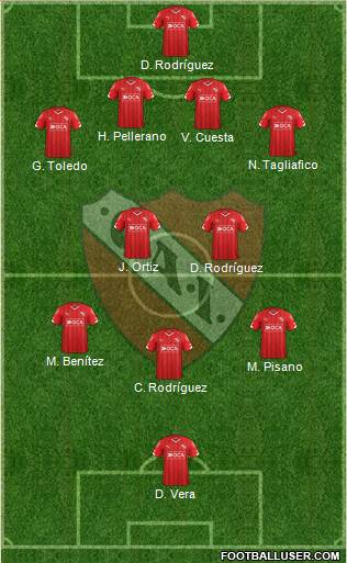 Independiente 4-5-1 football formation