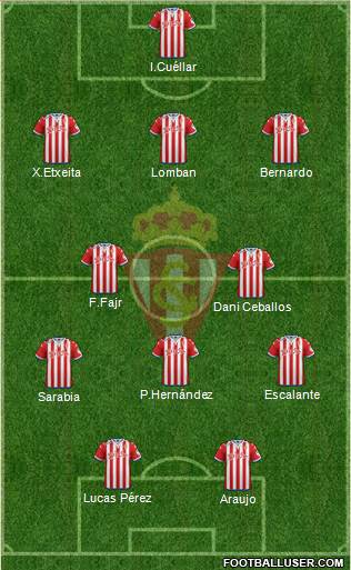 Real Sporting S.A.D. 3-5-2 football formation