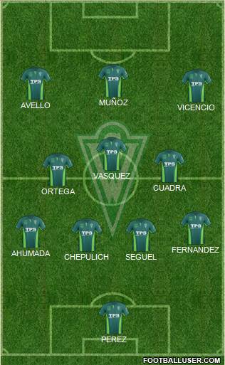 CD Santiago Wanderers S.A.D.P. 4-3-2-1 football formation