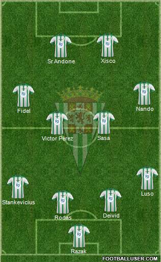 Córdoba C.F., S.A.D. 4-5-1 football formation