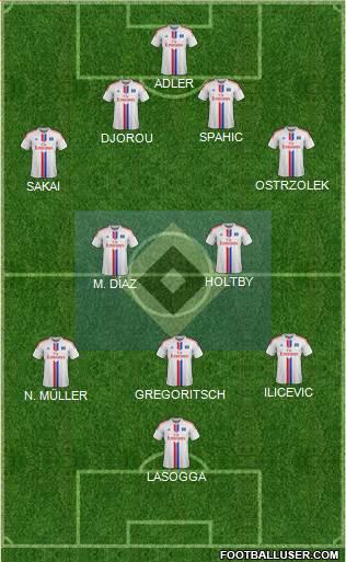 Hamburger SV 4-1-3-2 football formation