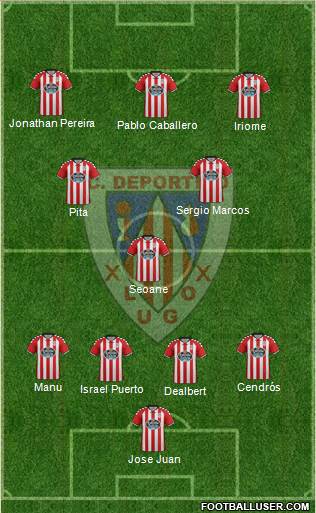 C.D. Lugo 3-4-3 football formation