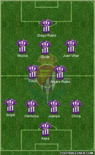 R. Valladolid C.F., S.A.D. 3-5-1-1 football formation