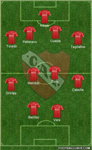 Independiente 4-4-2 football formation