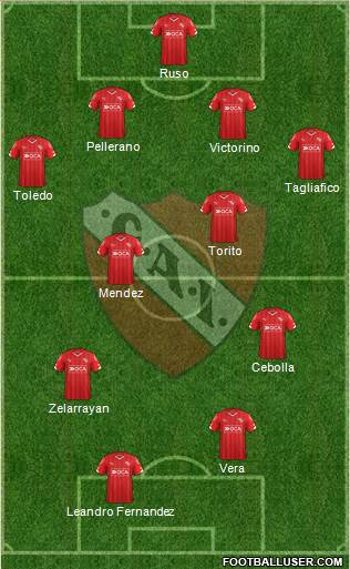 Independiente 4-2-2-2 football formation