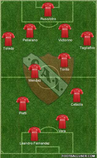 Independiente 4-2-2-2 football formation