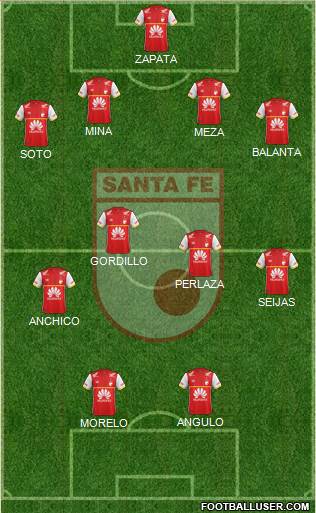 Santa Fe CD 4-1-4-1 football formation