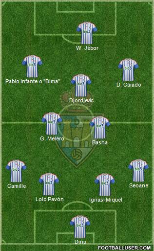 S.D. Ponferradina 4-2-3-1 football formation