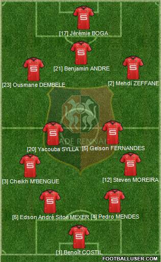 Stade Rennais Football Club 4-2-3-1 football formation