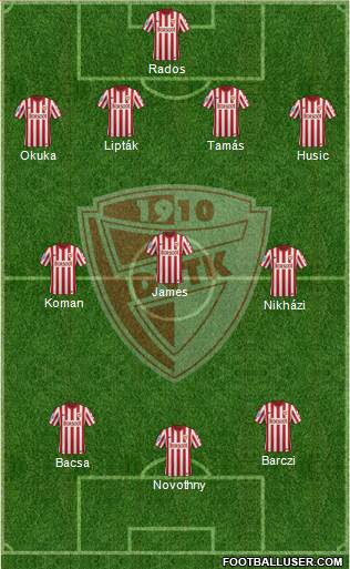 Diósgyõri VTK 4-3-3 football formation