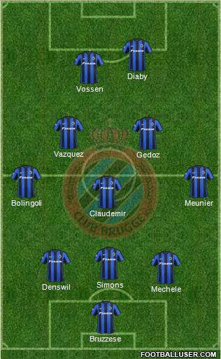 Club Brugge KV 3-5-2 football formation