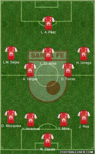 Santa Fe CD 4-5-1 football formation