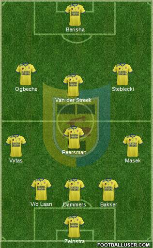 SC Cambuur-Leeuwarden 5-4-1 football formation