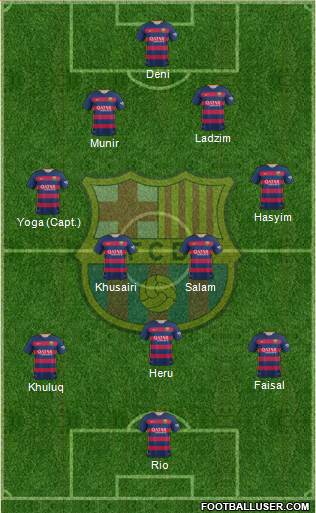 F.C. Barcelona 3-5-1-1 football formation