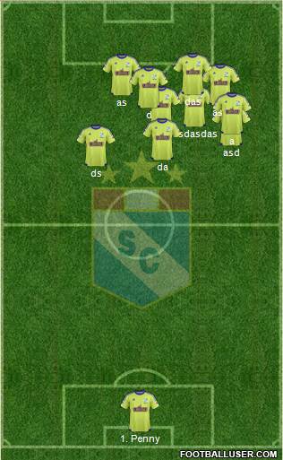 C Sporting Cristal S.A. 5-4-1 football formation
