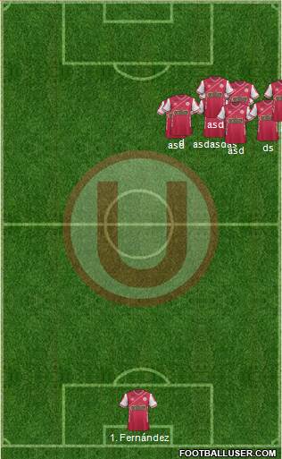 C Universitario D 5-4-1 football formation