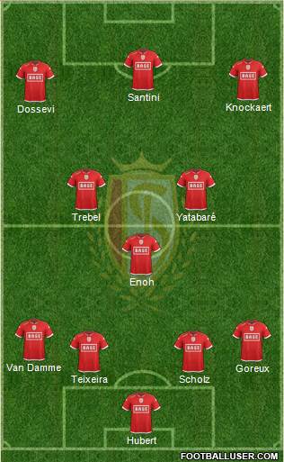 R Standard de Liège 4-3-3 football formation