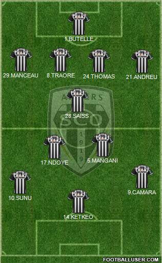 Angers SCO 3-5-2 football formation