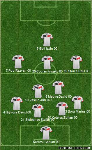 ACS Berceni 3-5-1-1 football formation