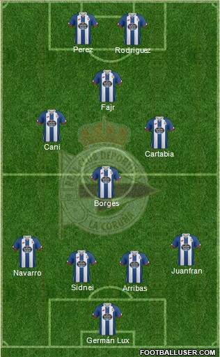 R.C. Deportivo de La Coruña S.A.D. 4-3-1-2 football formation
