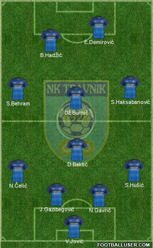 FK Travnik 4-4-2 football formation