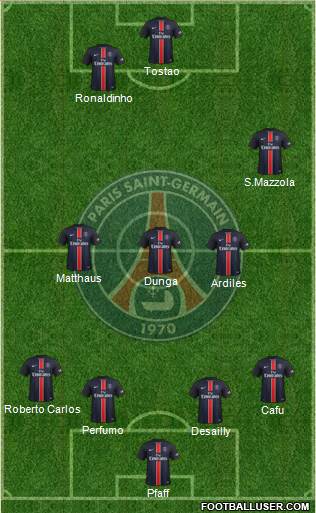 Paris Saint-Germain 4-1-3-2 football formation