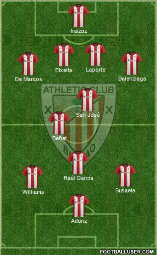 Athletic Club 4-2-3-1 football formation