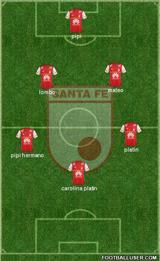 Santa Fe CD 3-5-1-1 football formation