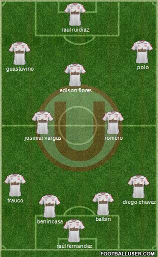 C Universitario D 4-4-2 football formation