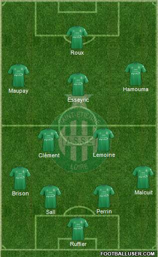 A.S. Saint-Etienne 3-5-1-1 football formation