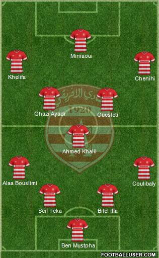 Club Africain Tunis 4-1-4-1 football formation