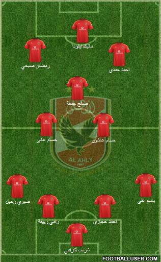 Al-Ahly Sporting Club 4-2-3-1 football formation