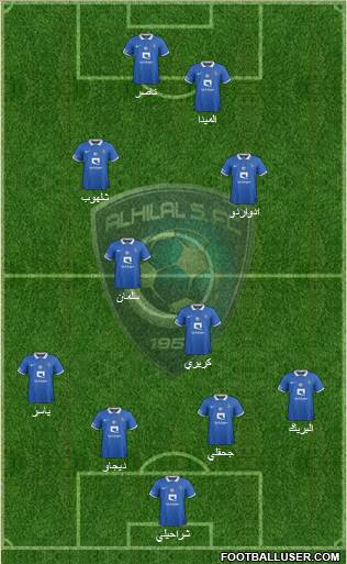 Al-Hilal (KSA) 4-2-2-2 football formation