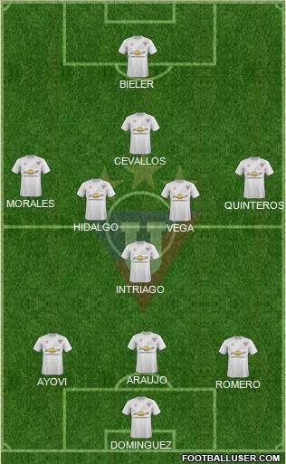 LDU de Quito 3-5-1-1 football formation