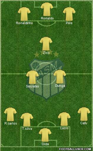 AA São Mateus 4-3-2-1 football formation