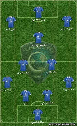 Al-Hilal (KSA) 4-3-3 football formation