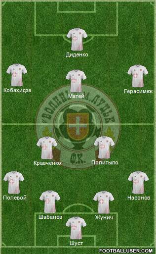 SC Volyn Lutsk 4-2-3-1 football formation