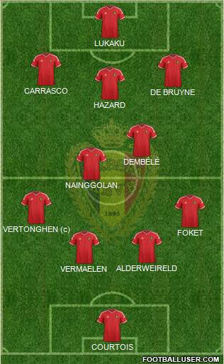 Belgium 4-2-3-1 football formation