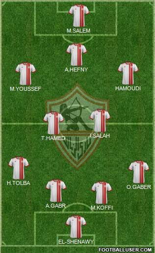 Zamalek Sporting Club 5-4-1 football formation