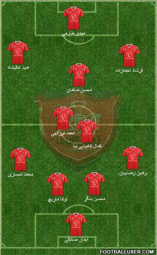 Persepolis Tehran 3-5-1-1 football formation