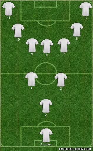 Championship Manager Team 3-5-1-1 football formation