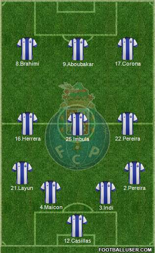 Futebol Clube do Porto - SAD 4-3-3 football formation