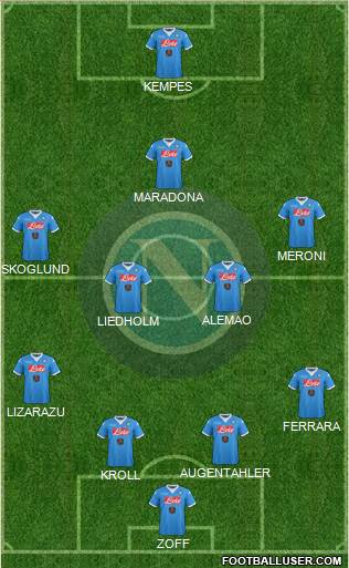 Napoli 4-4-1-1 football formation