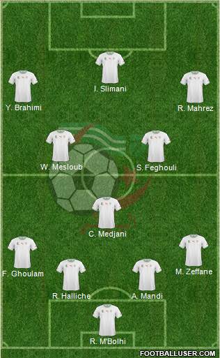 Algeria 4-1-2-3 football formation