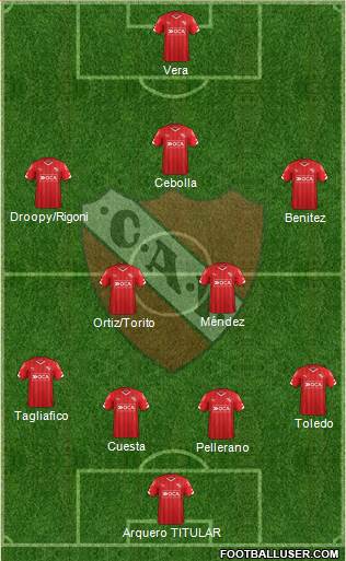 Independiente 4-2-3-1 football formation