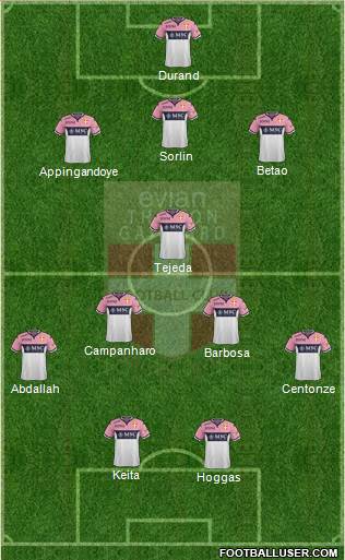 Evian Thonon Gaillard Football Club 3-5-2 football formation